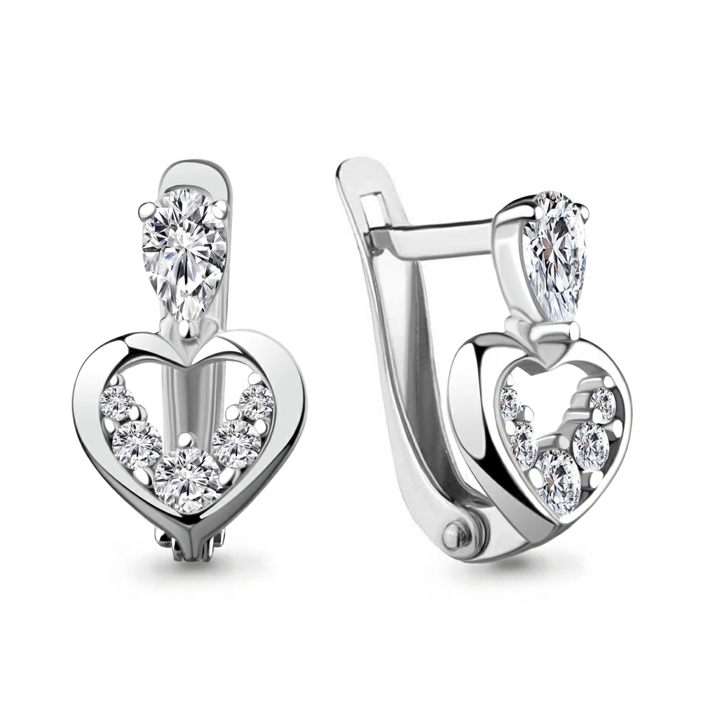 Серьги 48735А.5 серебро Сердце