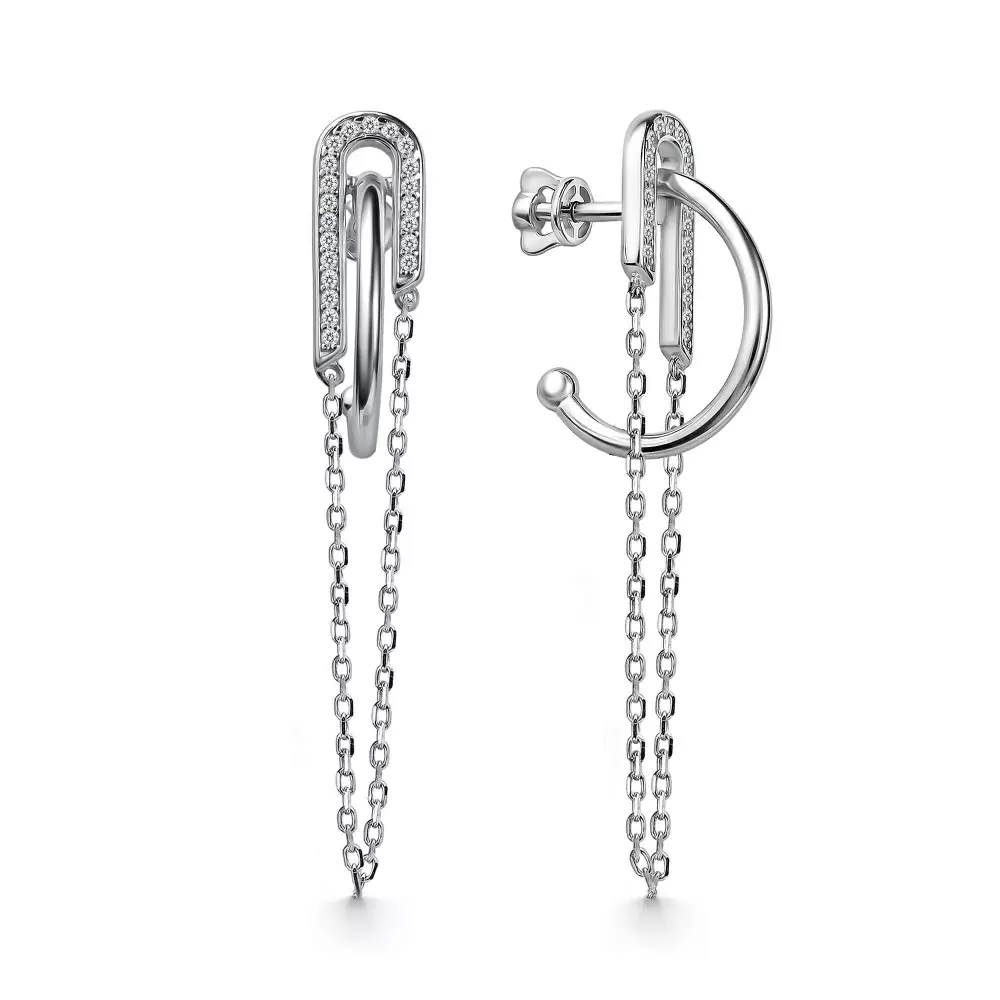 Серьги подвесные 02-5176.00КЦ-00 серебро