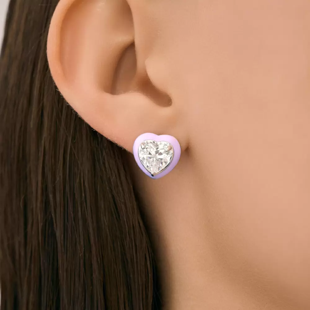 Серьги 94027135 серебро Сердце
