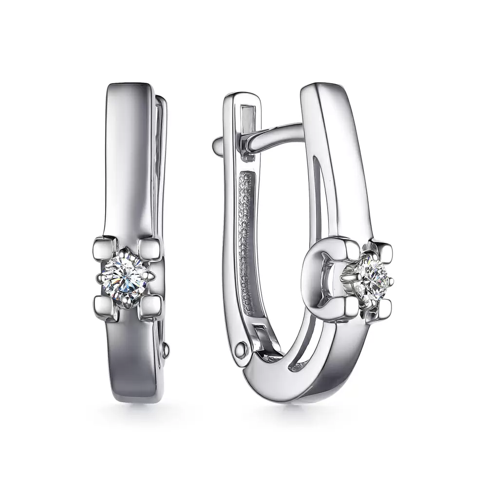Серьги один камень 02-4248.000М-00 серебро