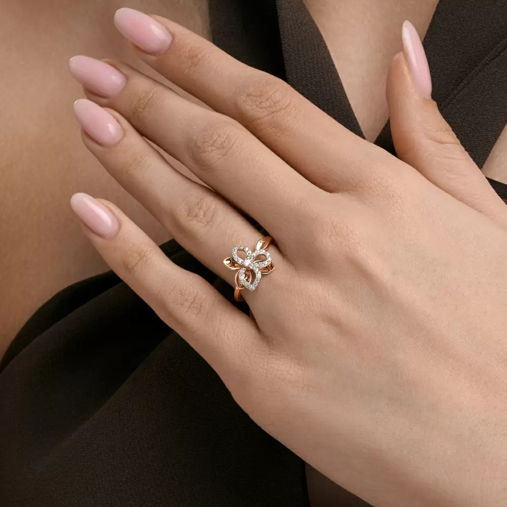 Кольцо 019859 золото Цветок_1