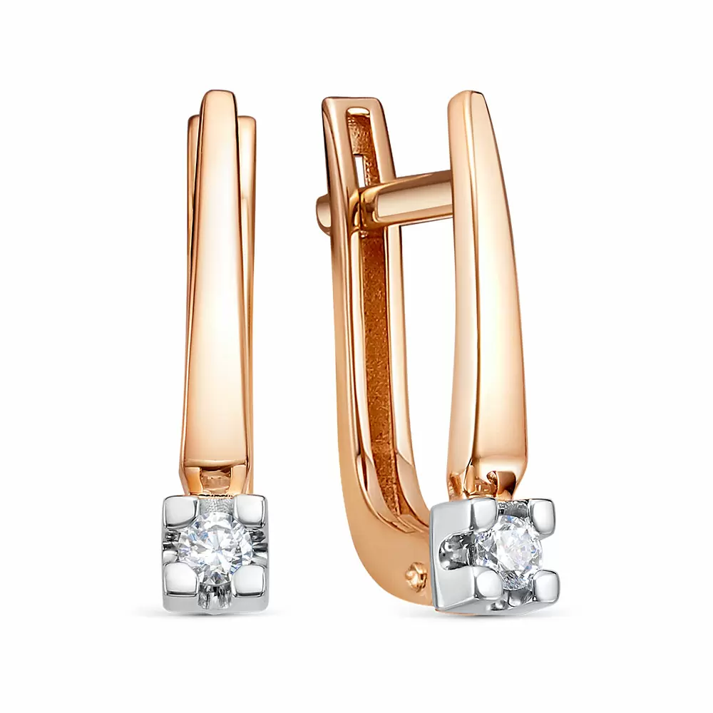 Серьги один камень 121210 золото
