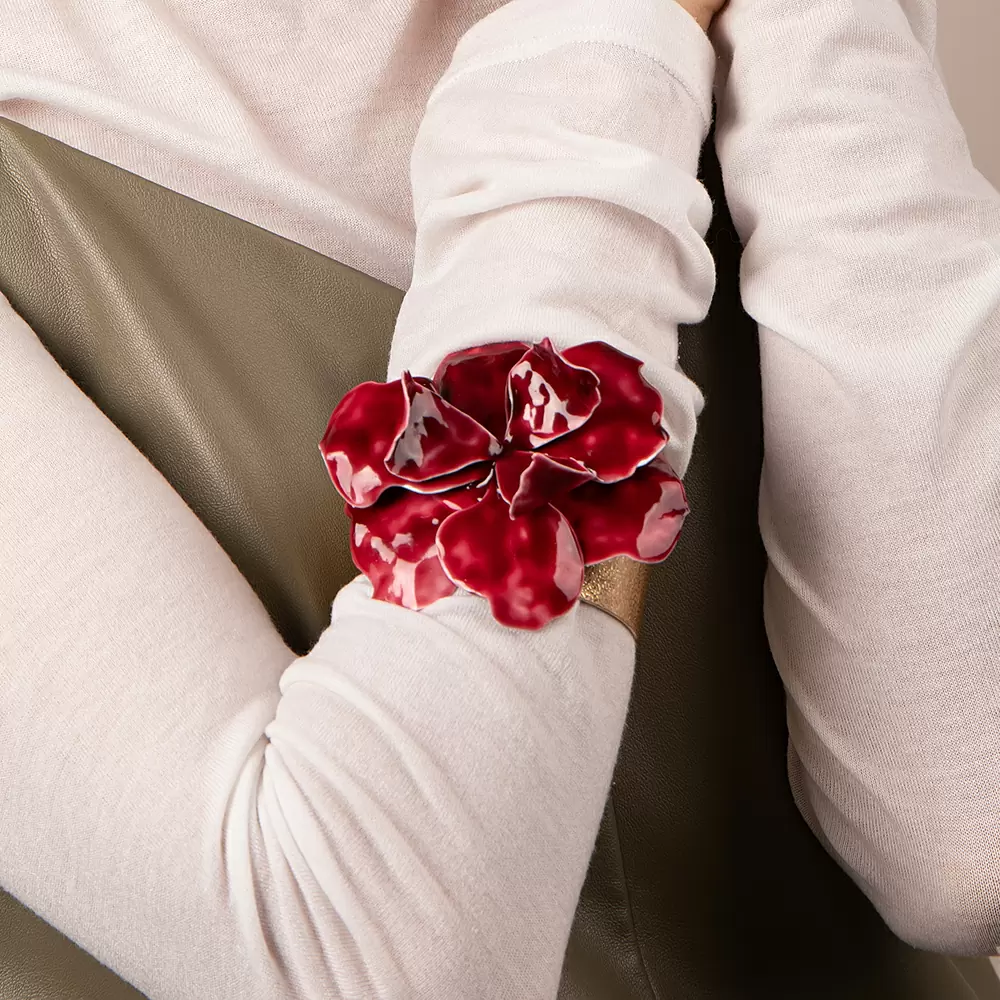 Браслет жесткий 504227480 ювелирный сплав Цветок