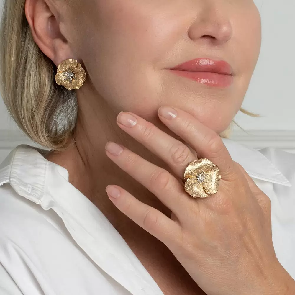 Серьги SOR1463PS.YL серебро Цветок_1
