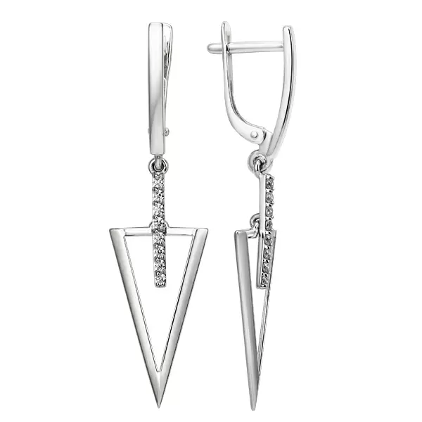 Серьги подвесные 012592-3101 золото Треугольник