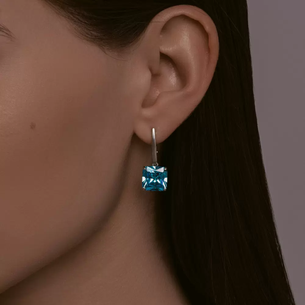Серьги подвесные 94026755 серебро