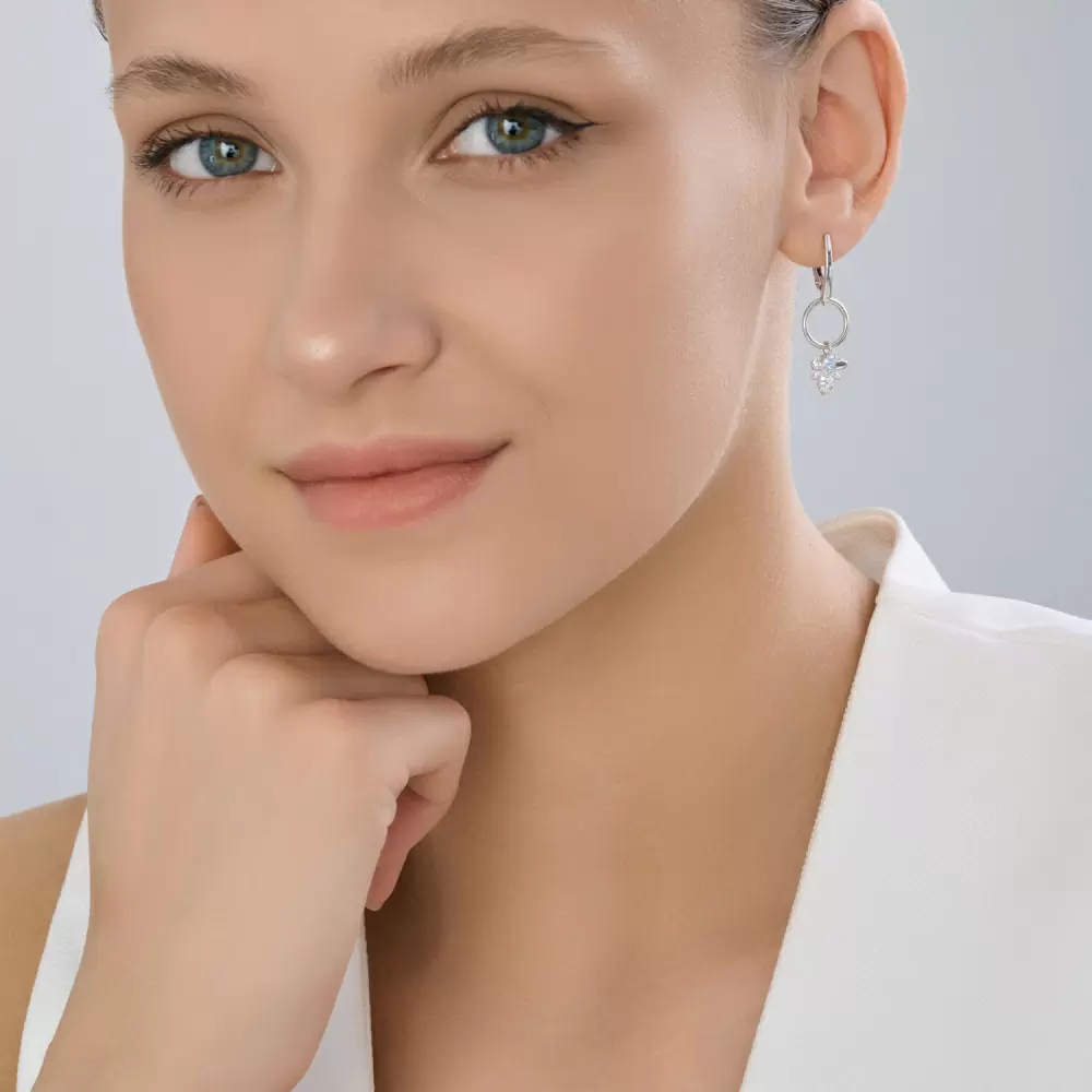 Серьги подвесные 94-121-00095-1 серебро Пчела