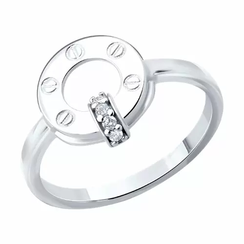 Кольцо 94014598 серебро Картье винт_0