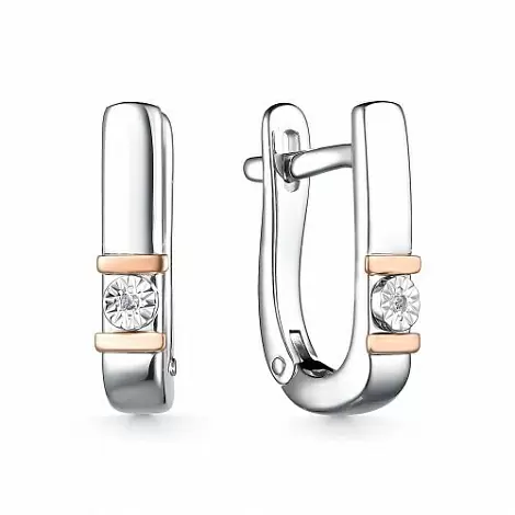 Серьги один камень 02-2677.000Б-00 серебро
