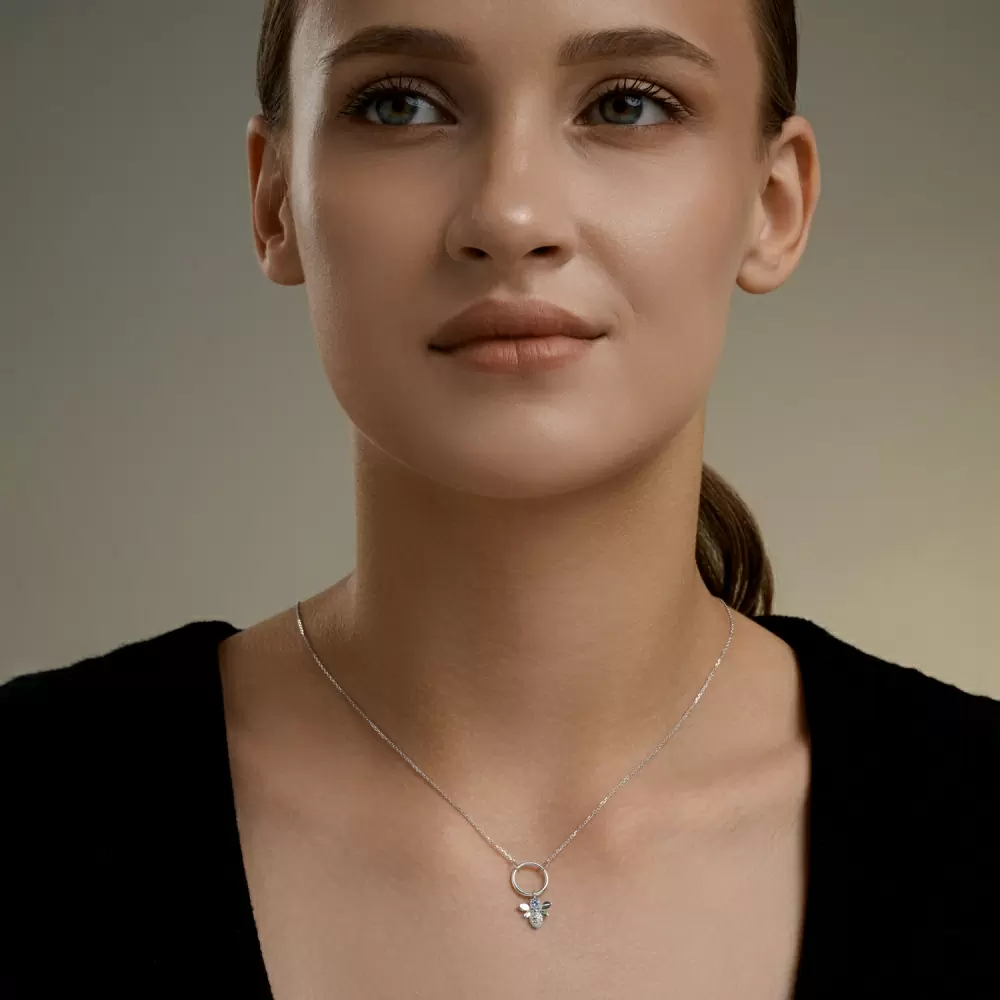 Колье 94-170-00095-1 серебро Пчела
