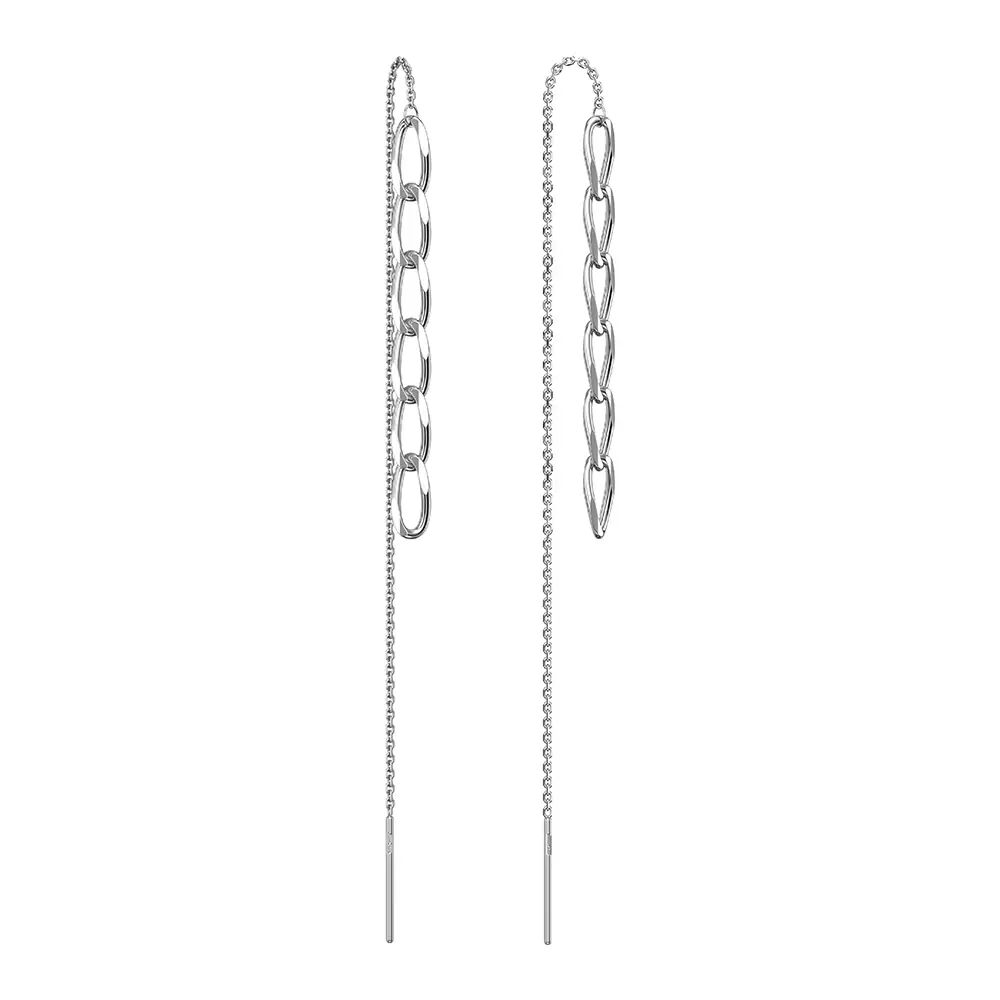 Серьги продевки НС22-388Ю-3 серебро Цепи_0