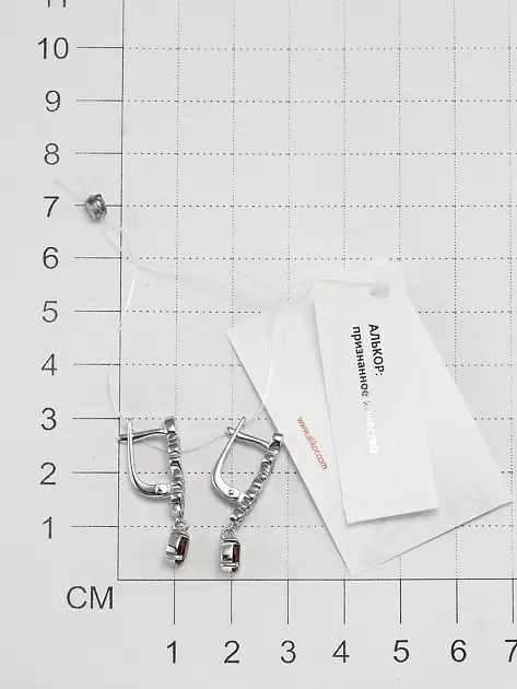 Серьги подвесные 02-3473.00ГР-00 серебро