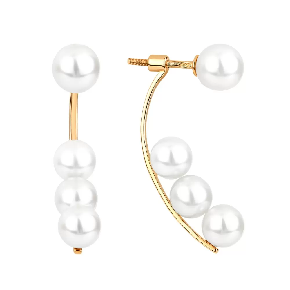 Серьги джекеты 290-1-1278 золото