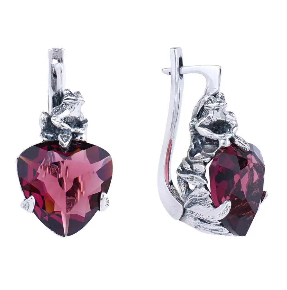 Серьги 3002с серебро Лягушка