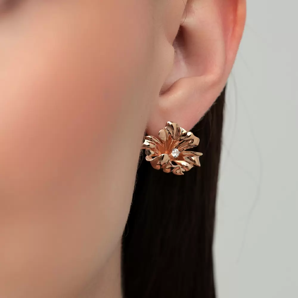 Серьги 803722-1102 золото Цветок_1