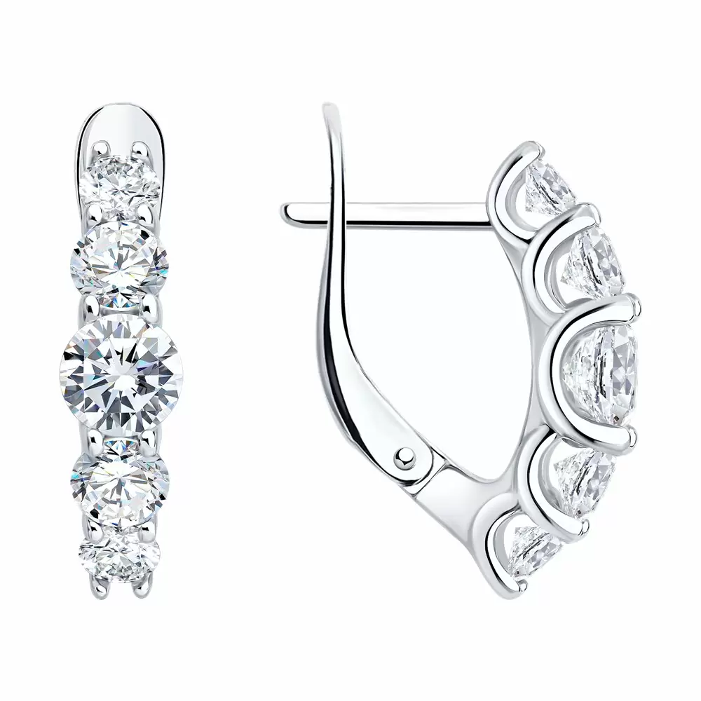 Серьги дорожка 94027292 серебро