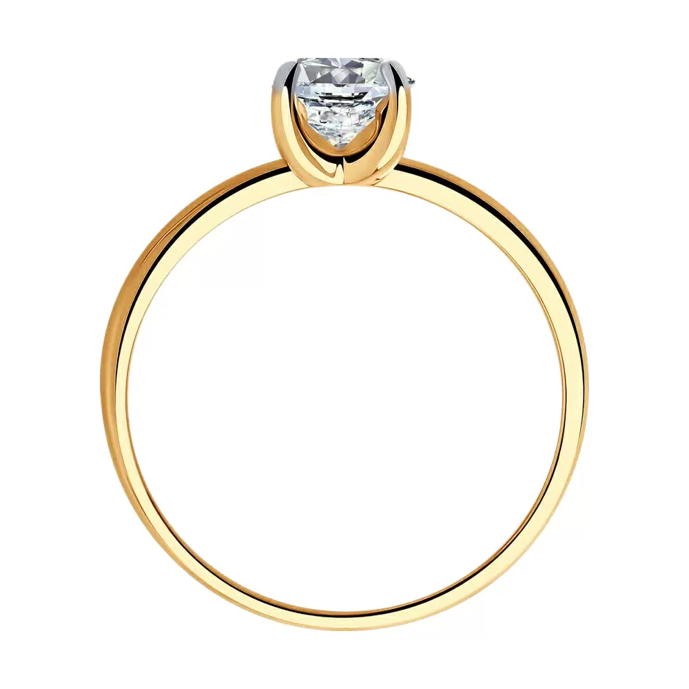 Кольцо один камень 019062 золото_1