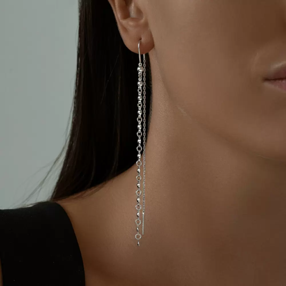 Серьги продевки 94020806 серебро Цепи