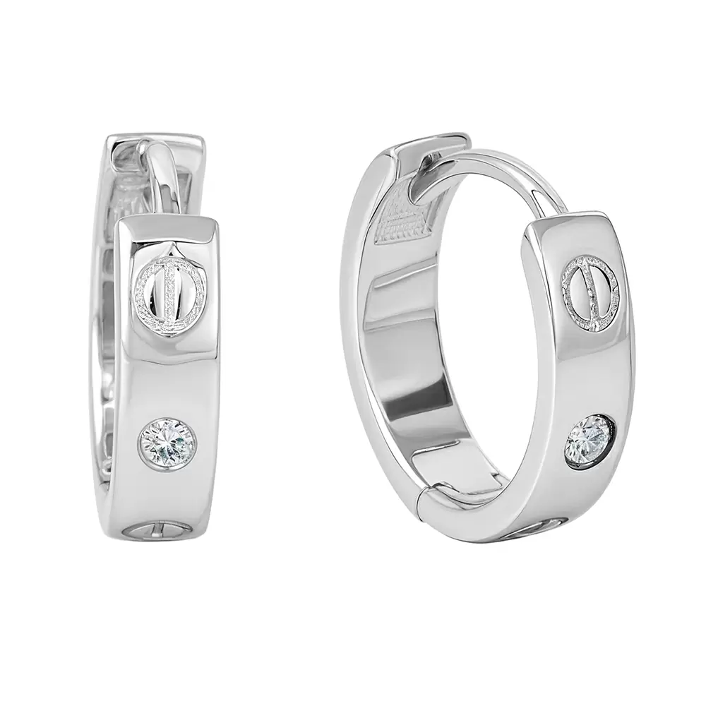 Серьги 192-047007 серебро Картье винт