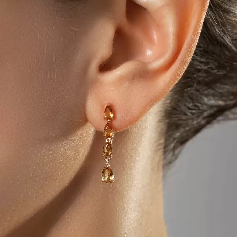 Серьги подвесные С-401пЦн серебро Дорожка_1