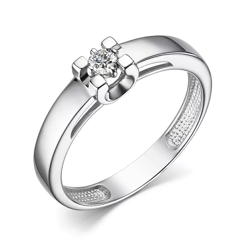 Кольцо один камень 01-4248.000М-00 серебро