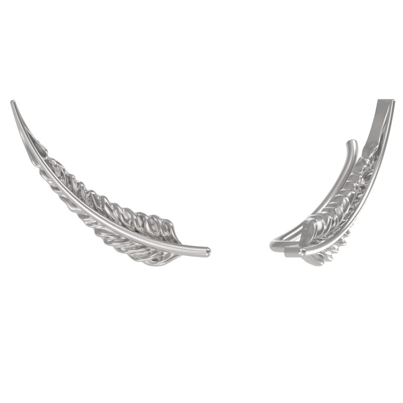 Серьги каффы 1037962-00000 серебро перо