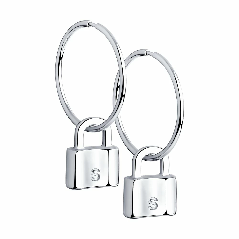 Серьги конго 94024038 серебро Замок_0