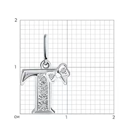 Подвеска буква 94030479 серебро Буква Т_2