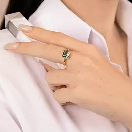 Кольцо один камень К-0032 кв золото_1