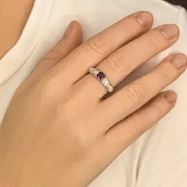 Кольцо один камень 01-4464.00АМ-00 серебро_1