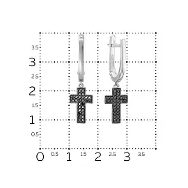 Серьги подвесные 22104-256-02-00 золото Крест_1