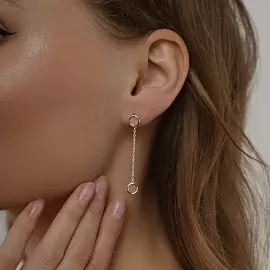 Серьги подвесные 62853 серебро Круг_1