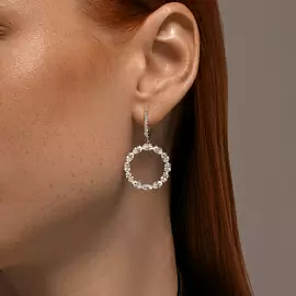 Серьги подвесные 94026698 серебро Круг_1