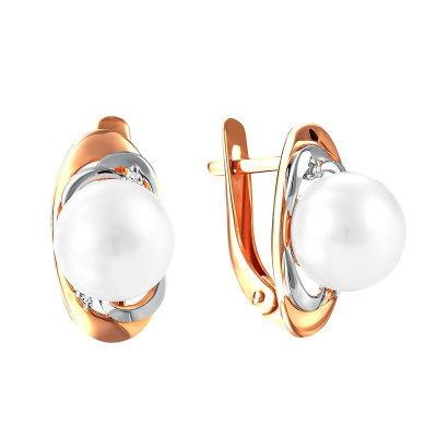 Серьги один камень 290-1-955Р золото