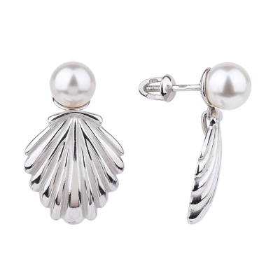 Серьги подвесные 1060892-01250-2S серебро Ракушка