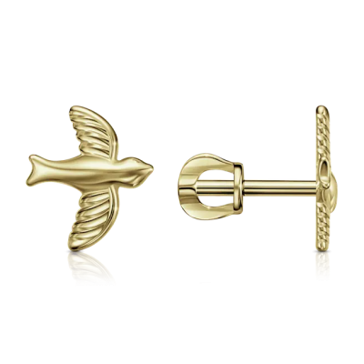 Серьги пусеты С300-2831 золото Птица