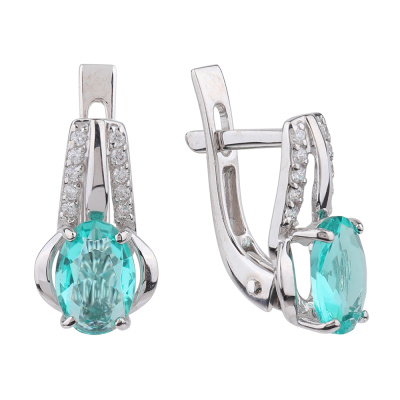 Серьги С-1051 акв серебро