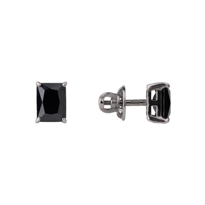 Серьги пусеты С-3782чрс416 серебро