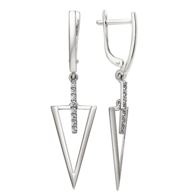Серьги подвесные 012592-3101 золото Треугольник