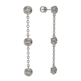 Серьги подвесные 1033632-01210 серебро Цепи