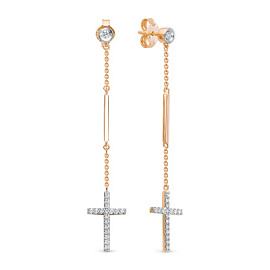 Серьги 3703-210 золото Крест